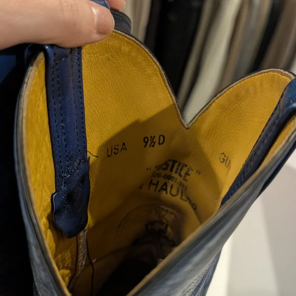 Tin Haul Justice American Brown Western Cowboy Boots Men's 9.5 Captain America - Picture 7 of 16